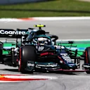 BARCELONA, SPAIN - MAY 07: Sebastian Vettel of Germany driving the (5) Aston Martin AMR21 Mercedes on track during practice for the F1 Grand Prix of Spain at Circuit de Barcelona-Catalunya on May 07, 2021 in Barcelona, Spain. (Photo by Bryn Lennon/Getty Images)