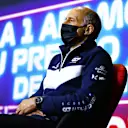 BARCELONA, SPAIN - MAY 07: Scuderia AlphaTauri Team Principal Franz Tost talks in the Team Principals Press Conference during practice for the F1 Grand Prix of Spain at Circuit de Barcelona-Catalunya on May 07, 2021 in Barcelona, Spain. (Photo by Dan Istitene/Getty Images)