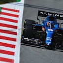 BARCELONA, SPAIN - MAY 07: Fernando Alonso of Spain driving the (14) Alpine A521 Renault on track during practice for the F1 Grand Prix of Spain at Circuit de Barcelona-Catalunya on May 07, 2021 in Barcelona, Spain. (Photo by Clive Mason - Formula 1/Formula 1 via Getty Images)