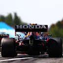 BARCELONA, SPAIN - MAY 08: Sergio Perez of Mexico driving the (11) Red Bull Racing RB16B Honda leaves the pitlane during final practice for the F1 Grand Prix of Spain at Circuit de Barcelona-Catalunya on May 08, 2021 in Barcelona, Spain. (Photo by Dan Istitene - Formula 1/Formula 1 via Getty Images)