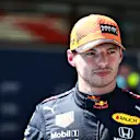 BARCELONA, SPAIN - MAY 08: Second place qualifier Max Verstappen of Netherlands and Red Bull Racing looks on in parc ferme during qualifying for the F1 Grand Prix of Spain at Circuit de Barcelona-Catalunya on May 08, 2021 in Barcelona, Spain. (Photo by Mark Thompson/Getty Images)