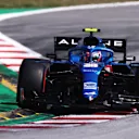BARCELONA, SPAIN - MAY 08: Esteban Ocon of France driving the (31) Alpine A521 Renault on track during qualifying for the F1 Grand Prix of Spain at Circuit de Barcelona-Catalunya on May 08, 2021 in Barcelona, Spain. (Photo by Lars Baron/Getty Images)