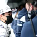 BARCELONA, SPAIN - MAY 09: Yuki Tsunoda of Japan and Scuderia AlphaTauri looks on during the F1 Grand Prix of Spain at Circuit de Barcelona-Catalunya on May 09, 2021 in Barcelona, Spain. (Photo by Peter Fox/Getty Images)