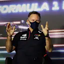 SPIELBERG, AUSTRIA - JUNE 25: Red Bull Racing Team Principal Christian Horner talks in a press conference  during practice ahead of the F1 Grand Prix of Styria at Red Bull Ring on June 25, 2021 in Spielberg, Austria. (Photo by Bryn Lennon/Getty Images)