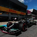 SPIELBERG, AUSTRIA - JUNE 26: Lance Stroll of Canada driving the (18) Aston Martin AMR21 Mercedes in the Pitlane during qualifying ahead of the F1 Grand Prix of Styria at Red Bull Ring on June 26, 2021 in Spielberg, Austria. (Photo by Mark Thompson/Getty Images)