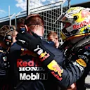 SPIELBERG, AUSTRIA - JUNE 26: Pole position qualifier Max Verstappen of Netherlands and Red Bull Racing celebrates in parc ferme during qualifying ahead of the F1 Grand Prix of Styria at Red Bull Ring on June 26, 2021 in Spielberg, Austria. (Photo by Mark Thompson/Getty Images)