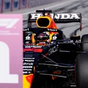 SPIELBERG, AUSTRIA - JUNE 26: Pole position qualifier Max Verstappen of Netherlands and Red Bull Racing stops in parc ferme during qualifying ahead of the F1 Grand Prix of Styria at Red Bull Ring on June 26, 2021 in Spielberg, Austria. (Photo by Darko Vojinovic - Pool/Getty Images)