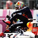SPIELBERG, AUSTRIA - JUNE 26: Pole position qualifier Max Verstappen of Netherlands and Red Bull Racing celebrates in parc ferme during qualifying ahead of the F1 Grand Prix of Styria at Red Bull Ring on June 26, 2021 in Spielberg, Austria. (Photo by Bryn Lennon/Getty Images)