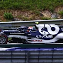 SPIELBERG, AUSTRIA - JUNE 27: Pierre Gasly of France driving the (10) Scuderia AlphaTauri AT02 Honda into the pits with a broken rear wheel during the F1 Grand Prix of Styria at Red Bull Ring on June 27, 2021 in Spielberg, Austria. (Photo by Dan Istitene - Formula 1/Formula 1 via Getty Images)