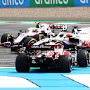 SPIELBERG, AUSTRIA - JUNE 27: Antonio Giovinazzi of Italy driving the (99) Alfa Romeo Racing C41 Ferrari spins during the F1 Grand Prix of Styria at Red Bull Ring on June 27, 2021 in Spielberg, Austria. (Photo by Clive Mason - Formula 1/Formula 1 via Getty Images)