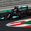 ISTANBUL, TURKEY - OCTOBER 08: Lewis Hamilton of Great Britain driving the (44) Mercedes AMG Petronas F1 Team Mercedes W12 during practice ahead of the F1 Grand Prix of Turkey at Intercity Istanbul Park on October 08, 2021 in Istanbul, Turkey. (Photo by Dan Mullan/Getty Images)
