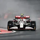 ISTANBUL, TURKEY - OCTOBER 09: Antonio Giovinazzi of Italy driving the (99) Alfa Romeo Racing C41 Ferrari during final practice ahead of the F1 Grand Prix of Turkey at Intercity Istanbul Park on October 09, 2021 in Istanbul, Turkey. (Photo by Dan Mullan/Getty Images)
