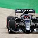 ISTANBUL, TURKEY - OCTOBER 09: Yuki Tsunoda of Japan driving the (22) Scuderia AlphaTauri AT02 Honda runs wide during qualifying ahead of the F1 Grand Prix of Turkey at Intercity Istanbul Park on October 09, 2021 in Istanbul, Turkey. (Photo by Dan Istitene - Formula 1/Formula 1 via Getty Images)