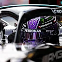 ISTANBUL, TURKEY - OCTOBER 09: Pole position qualifier Lewis Hamilton of Great Britain and Mercedes GP celebrates in parc ferme during qualifying ahead of the F1 Grand Prix of Turkey at Intercity Istanbul Park on October 09, 2021 in Istanbul, Turkey. (Photo by Dan Istitene - Formula 1/Formula 1 via Getty Images)