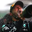 ISTANBUL, TURKEY - OCTOBER 10: Race winner Valtteri Bottas of Finland and Mercedes GP celebrates on the podium during the F1 Grand Prix of Turkey at Intercity Istanbul Park on October 10, 2021 in Istanbul, Turkey. (Photo by Dan Istitene - Formula 1/Formula 1 via Getty Images)