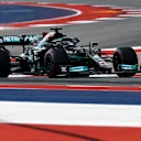 AUSTIN, TEXAS - OCTOBER 22: Lewis Hamilton of Great Britain driving the (44) Mercedes AMG Petronas F1 Team Mercedes W12 during practice ahead of the F1 Grand Prix of USA at Circuit of The Americas on October 22, 2021 in Austin, Texas. (Photo by Jared C. Tilton/Getty Images)