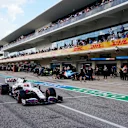 AUSTIN, TEXAS - OCTOBER 23: Nikita Mazepin of Russia driving the (9) Haas F1 Team VF-21 Ferrari in the Pitlane during qualifying ahead of the F1 Grand Prix of USA at Circuit of The Americas on October 23, 2021 in Austin, Texas. (Photo by Darron Cummings - Pool/Getty Images)