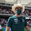 AUSTIN, TEXAS - OCTOBER 24: Lance Stroll of Canada and Aston Martin F1 Team walks in the Paddock before the F1 Grand Prix of USA at Circuit of The Americas on October 24, 2021 in Austin, Texas. (Photo by Chris Graythen/Getty Images)