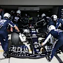 AUSTIN, TEXAS - OCTOBER 24: Pierre Gasly of France driving the (10) Scuderia AlphaTauri AT02 Honda retires from the race during the F1 Grand Prix of USA at Circuit of The Americas on October 24, 2021 in Austin, Texas. (Photo by Peter Fox/Getty Images)