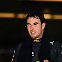 AUSTIN, TEXAS - OCTOBER 24: Third placed Sergio Perez of Mexico and Red Bull Racing celebrates in parc ferme during the F1 Grand Prix of USA at Circuit of The Americas on October 24, 2021 in Austin, Texas. (Photo by Clive Mason - Formula 1/Formula 1 via Getty Images)