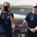 ABU DHABI, UNITED ARAB EMIRATES - NOVEMBER 18: Alexander Albon of Thailand and Williams and Nicholas Latifi of Canada and Williams walk in the paddock prior to practice ahead of the F1 Grand Prix of Abu Dhabi at Yas Marina Circuit on November 18, 2022 in Abu Dhabi, United Arab Emirates. (Photo by Rudy Carezzevoli/Getty Images)