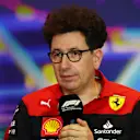 ABU DHABI, UNITED ARAB EMIRATES - NOVEMBER 19: Scuderia Ferrari Team Principal Mattia Binotto talks in a press conference prior to final practice ahead of the F1 Grand Prix of Abu Dhabi at Yas Marina Circuit on November 19, 2022 in Abu Dhabi, United Arab Emirates. (Photo by Bryn Lennon/Getty Images)