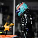 ABU DHABI, UNITED ARAB EMIRATES - NOVEMBER 19: George Russell of Great Britain and Mercedes reacts during qualifying ahead of the F1 Grand Prix of Abu Dhabi at Yas Marina Circuit on November 19, 2022 in Abu Dhabi, United Arab Emirates. (Photo by Rudy Carezzevoli/Getty Images)