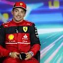 ABU DHABI, UNITED ARAB EMIRATES - NOVEMBER 19: Third placed qualifier Charles Leclerc of Monaco and Ferrari attends a drivers press conference following qualifying ahead of the F1 Grand Prix of Abu Dhabi at Yas Marina Circuit on November 19, 2022 in Abu Dhabi, United Arab Emirates. (Photo by Dan Istitene/Getty Images)