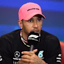 ABU DHABI, UNITED ARAB EMIRATES - NOVEMBER 17: Lewis Hamilton of Great Britain and Mercedes talks in a press conference during previews ahead of the F1 Grand Prix of Abu Dhabi at Yas Marina Circuit on November 17, 2022 in Abu Dhabi, United Arab Emirates. (Photo by Rudy Carezzevoli/Getty Images)