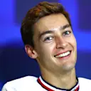 ABU DHABI, UNITED ARAB EMIRATES - NOVEMBER 17: George Russell of Great Britain and Mercedes talks in a press conference during previews ahead of the F1 Grand Prix of Abu Dhabi at Yas Marina Circuit on November 17, 2022 in Abu Dhabi, United Arab Emirates. (Photo by Bryn Lennon/Getty Images)