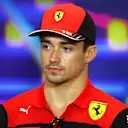 ABU DHABI, UNITED ARAB EMIRATES - NOVEMBER 17: Charles Leclerc of Monaco and Ferrari talks in a press conference during previews ahead of the F1 Grand Prix of Abu Dhabi at Yas Marina Circuit on November 17, 2022 in Abu Dhabi, United Arab Emirates. (Photo by Bryn Lennon/Getty Images)
