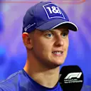 ABU DHABI, UNITED ARAB EMIRATES - NOVEMBER 17: Mick Schumacher of Germany and Haas F1 talks in a press conference during previews ahead of the F1 Grand Prix of Abu Dhabi at Yas Marina Circuit on November 17, 2022 in Abu Dhabi, United Arab Emirates. (Photo by Bryn Lennon/Getty Images)