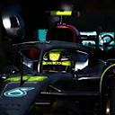MELBOURNE, AUSTRALIA - APRIL 08: Lewis Hamilton of Great Britain driving the (44) Mercedes AMG Petronas F1 Team W13 stops in the Pitlane during practice ahead of the F1 Grand Prix of Australia at Melbourne Grand Prix Circuit on April 08, 2022 in Melbourne, Australia. (Photo by Clive Mason/Getty Images)
