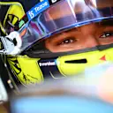 MELBOURNE, AUSTRALIA - APRIL 08: Lando Norris of Great Britain and McLaren prepares to drive in the garage during practice ahead of the F1 Grand Prix of Australia at Melbourne Grand Prix Circuit on April 08, 2022 in Melbourne, Australia. (Photo by Clive Mason/Getty Images)