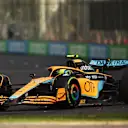 MELBOURNE, AUSTRALIA - APRIL 08: Lando Norris of Great Britain driving the (4) McLaren MCL36 Mercedes on track during practice ahead of the F1 Grand Prix of Australia at Melbourne Grand Prix Circuit on April 08, 2022 in Melbourne, Australia. (Photo by Robert Cianflone/Getty Images)