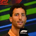 BAKU, AZERBAIJAN - JUNE 10: Daniel Ricciardo of Australia and McLaren talks in the Drivers Press Conference prior to practice ahead of the F1 Grand Prix of Azerbaijan at Baku City Circuit on June 10, 2022 in Baku, Azerbaijan. (Photo by Dan Mullan/Getty Images)