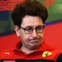 BAKU, AZERBAIJAN - JUNE 11: Scuderia Ferrari Team Principal Mattia Binotto looks on in the Team Principals Press Conference prior to final practice ahead of the F1 Grand Prix of Azerbaijan at Baku City Circuit on June 11, 2022 in Baku, Azerbaijan. (Photo by Clive Rose/Getty Images)