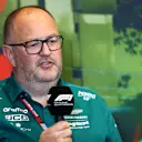 BAKU, AZERBAIJAN - JUNE 11: Tom McCullough, Performance Director at Aston Martin F1 Team talks in the Team Principals Press Conference prior to practice ahead of the F1 Grand Prix of Azerbaijan at Baku City Circuit on June 11, 2022 in Baku, Azerbaijan. (Photo by Dan Istitene - Formula 1/Formula 1 via Getty Images)