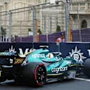 BAKU, AZERBAIJAN - JUNE 11: Sebastian Vettel of Germany driving the (5) Aston Martin AMR22 Mercedes crashes into a track wall during qualifying ahead of the F1 Grand Prix of Azerbaijan at Baku City Circuit on June 11, 2022 in Baku, Azerbaijan. (Photo by Bryn Lennon - Formula 1/Formula 1 via Getty Images)