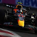 BAKU, AZERBAIJAN - JUNE 11: Sergio Perez of Mexico driving the (11) Oracle Red Bull Racing RB18 on track during qualifying ahead of the F1 Grand Prix of Azerbaijan at Baku City Circuit on June 11, 2022 in Baku, Azerbaijan. (Photo by Clive Rose/Getty Images)