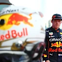 BAKU, AZERBAIJAN - JUNE 11: Third placed qualifier Max Verstappen of the Netherlands and Oracle Red Bull Racing looks on in parc ferme during qualifying ahead of the F1 Grand Prix of Azerbaijan at Baku City Circuit on June 11, 2022 in Baku, Azerbaijan. (Photo by Mark Thompson/Getty Images)