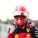 BAKU, AZERBAIJAN - JUNE 11: Pole position qualifier Charles Leclerc of Monaco and Ferrari celebrates in parc ferme during qualifying ahead of the F1 Grand Prix of Azerbaijan at Baku City Circuit on June 11, 2022 in Baku, Azerbaijan. (Photo by Dan Istitene - Formula 1/Formula 1 via Getty Images)