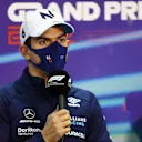 BAHRAIN, BAHRAIN - MARCH 18: Nicholas Latifi of Canada and Williams talks in the Drivers Press Conference before practice ahead of the F1 Grand Prix of Bahrain at Bahrain International Circuit on March 18, 2022 in Bahrain, Bahrain. (Photo by Lars Baron/Getty Images)