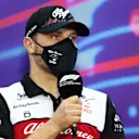BAHRAIN, BAHRAIN - MARCH 18: Valtteri Bottas of Finland and Alfa Romeo F1 talks in the Drivers Press Conference before practice ahead of the F1 Grand Prix of Bahrain at Bahrain International Circuit on March 18, 2022 in Bahrain, Bahrain. (Photo by Clive Rose/Getty Images)