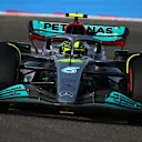 BAHRAIN, BAHRAIN - MARCH 18: Lewis Hamilton of Great Britain driving the (44) Mercedes AMG Petronas F1 Team W13 on track during practice ahead of the F1 Grand Prix of Bahrain at Bahrain International Circuit on March 18, 2022 in Bahrain, Bahrain. (Photo by Clive Mason/Getty Images)