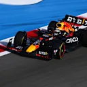 BAHRAIN, BAHRAIN - MARCH 18: Max Verstappen of the Netherlands driving the (1) Oracle Red Bull Racing RB18 on track during practice ahead of the F1 Grand Prix of Bahrain at Bahrain International Circuit on March 18, 2022 in Bahrain, Bahrain. (Photo by Clive Mason/Getty Images)