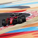 BAHRAIN, BAHRAIN - MARCH 18: Carlos Sainz of Spain driving (55) the Ferrari F1-75 on track during practice ahead of the F1 Grand Prix of Bahrain at Bahrain International Circuit on March 18, 2022 in Bahrain, Bahrain. (Photo by Dan Istitene - Formula 1/Formula 1 via Getty Images)