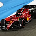 BAHRAIN, BAHRAIN - MARCH 18: Charles Leclerc of Monaco driving (16) the Ferrari F1-75 on track during practice ahead of the F1 Grand Prix of Bahrain at Bahrain International Circuit on March 18, 2022 in Bahrain, Bahrain. (Photo by Joe Portlock - Formula 1/Formula 1 via Getty Images)