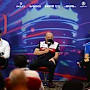 BAHRAIN, BAHRAIN - MARCH 19: (L-R) Mercedes GP Executive Director Toto Wolff, Alfa Romeo Racing Team Principal Frederic Vasseur and Laurent Rossi, CEO of Alpine F1 attend the Team Principals Press Conference before final practice ahead of the F1 Grand Prix of Bahrain at Bahrain International Circuit on March 19, 2022 in Bahrain, Bahrain. (Photo by Clive Mason/Getty Images)