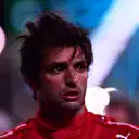 BAHRAIN, BAHRAIN - MARCH 19: Third place qualifier Carlos Sainz of Spain and Ferrari looks on in parc ferme during qualifying ahead of the F1 Grand Prix of Bahrain at Bahrain International Circuit on March 19, 2022 in Bahrain, Bahrain. (Photo by Mario Renzi - Formula 1/Formula 1 via Getty Images)